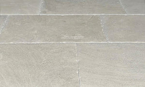 Marie-Thérèse Charlotte de France Hand-Finished Antiqued French Limestone Flooring - she is blessed with limestone patterning that mirrors pleats and folds of satin and silk gowns with intricate hand-sewn lace.