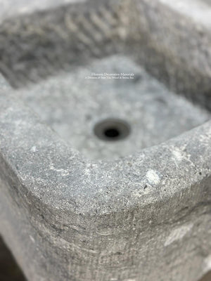 A Study in Contrasts II Antique Belgian Bluestone Vessel Sink 