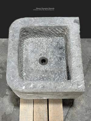 A Study in Contrasts II Antique Belgian Bluestone Vessel Sink 