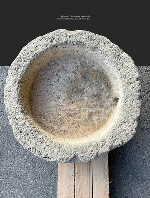 Hand-Carved Antique Spanish Limestone Wash Basin