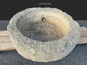 Hand-Carved Antique Spanish Limestone Wash Basin