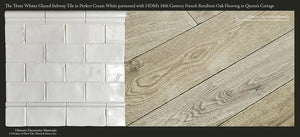 HDM 3" x 6" Subway Tile in Historic White + French Oak Flooring