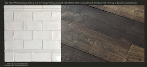 HDM 3" x 6" subway tile paired with French Oak Flooring.