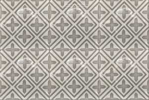 Carriage House English Encaustic Tile Collection - Points of Light on Vintage Warm White