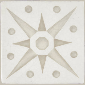Gardens in the Cloister 16th Century French Encaustic Decorative Tile: Star
