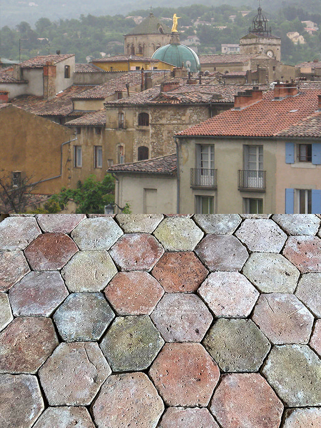 French reclaimed terra cotta tiles embody timeless elegance.