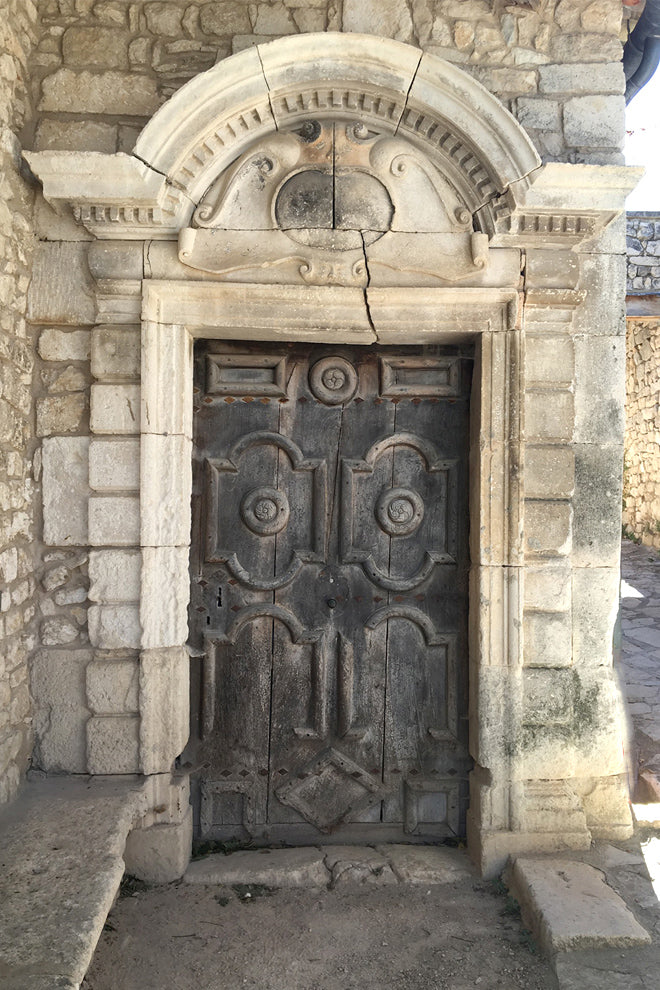 Hand carved Antique French limestone installed as porticos in Provence if breathtaking.