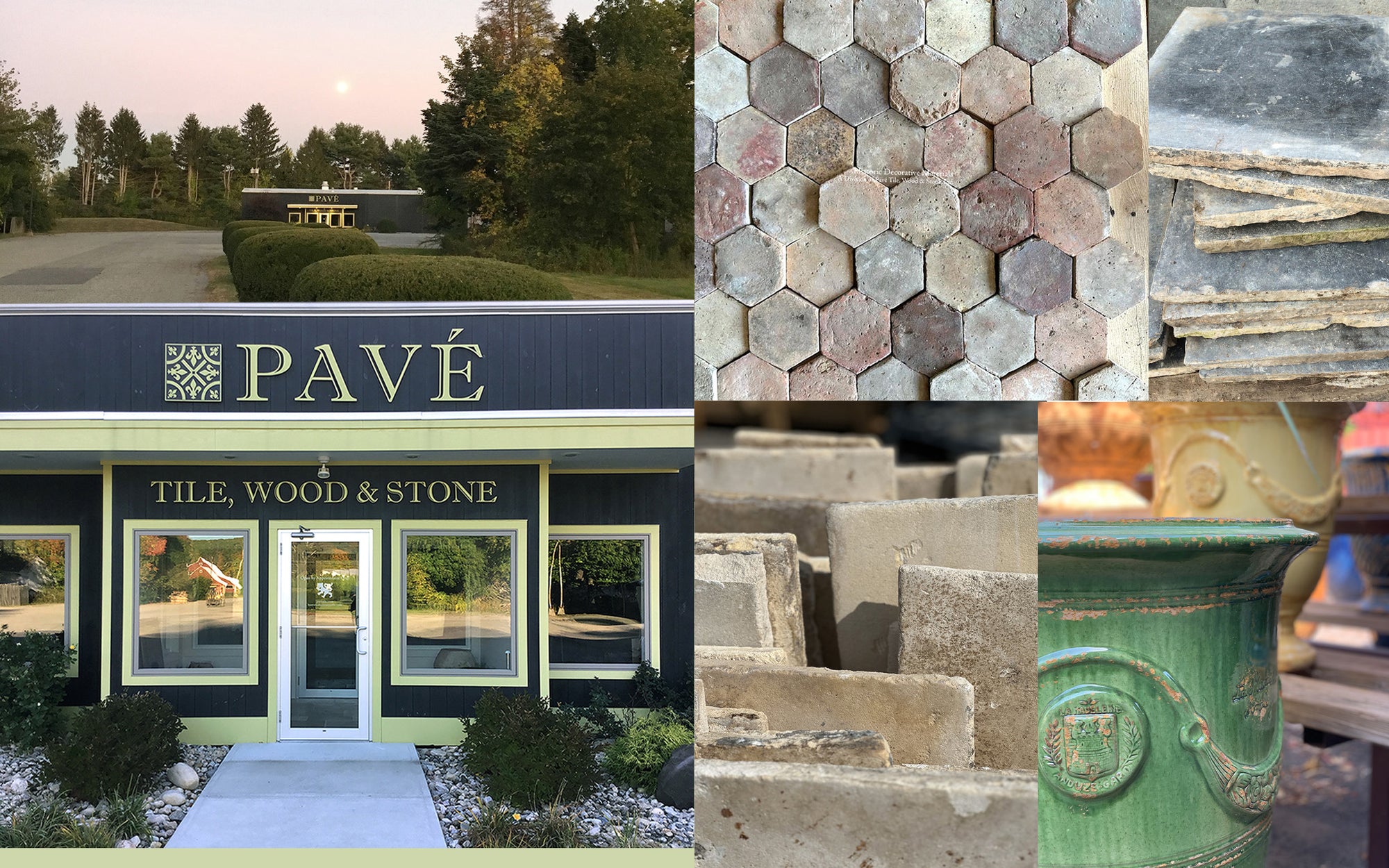 Pave Tile Wood & Stone, Inc. salvages and reclaims for in-stock showroom antique French limestone flooring, French reclaimed terra cotta tiles and French oak flooring.