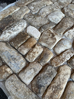 Historically significant antique French limestone cobblestones that Napoleon walked upon is breathtaking.