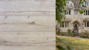 Handcrafted antiqued French oak floor – Castle Combe rustic wide planks with pale mineral tones and historic patina