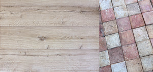 Antiqued French Oak & terra cotta tile floors definer French interiors.