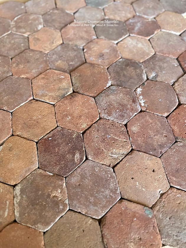 Surface Patina is a hallmark of French reclaimed terra cotta tiles.
