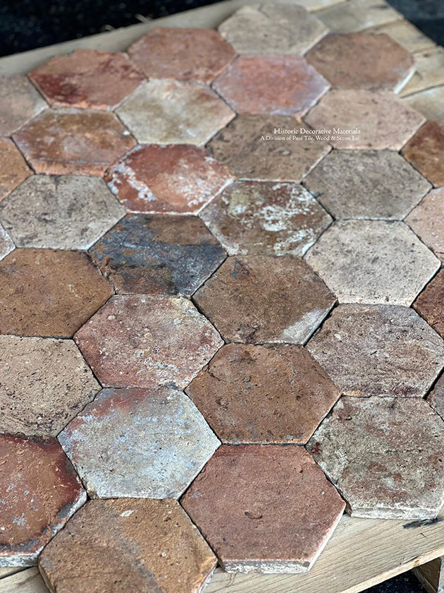 Provençal farmhouses enjoy French Reclaimed Terra Cotta Tile Hexagon floors.