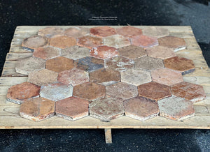 Conques-en-Rouergue French Reclaimed Terra Cotta Tile Hexagons