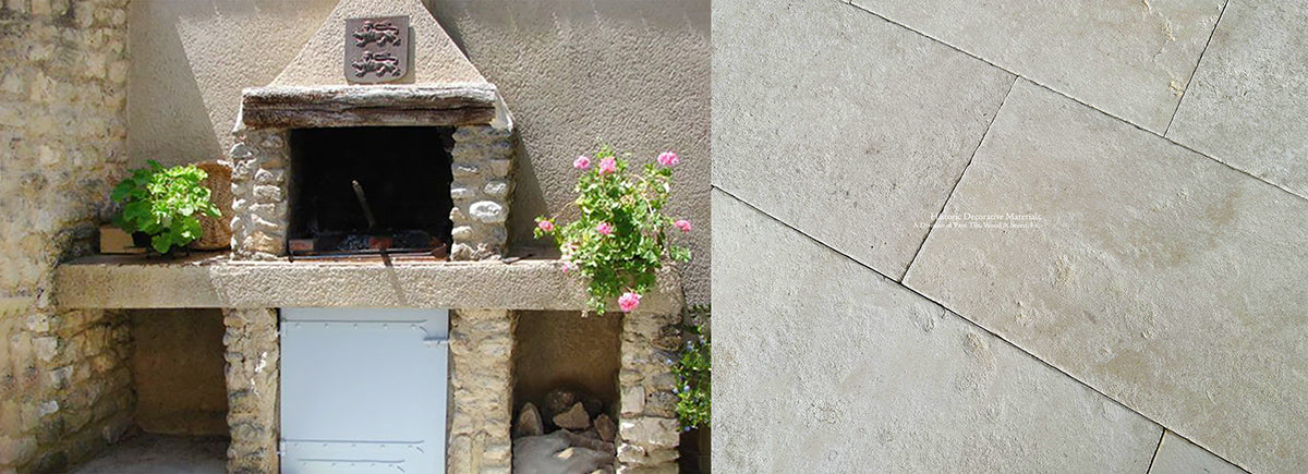 Outdoor Living La Vallée du Rhône Antiqued French Limestone Flooring
