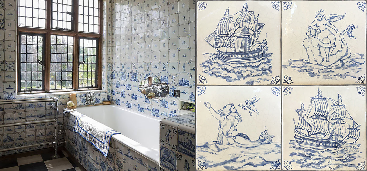 Blue & White Delft Tiles | Hand-Painted Ceramic Tiles | Historic Interiors