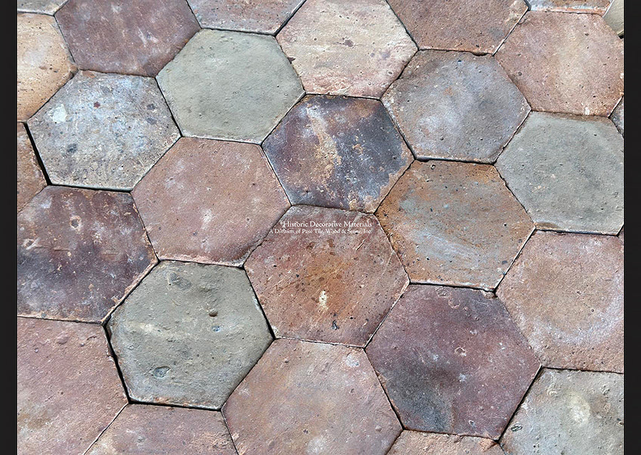 Reclaimed French Terra Cotta Tile Flooring  for European Farmhouse Entryway