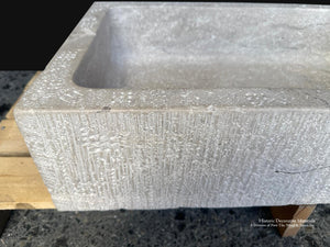 French Limestone Sink with Fossil Movement and Aged Texture