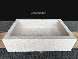 French Limestone Farmhouse Sink for Luxury Bathroom Design