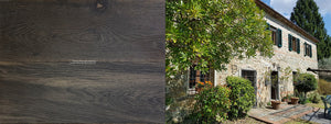 French stone farmhouses celebrate wide-plank antiqued French oak flooring.