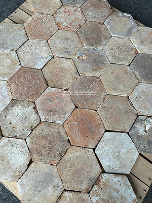 Auxerre French Reclaimed Terra Cotta Tile Hexagon