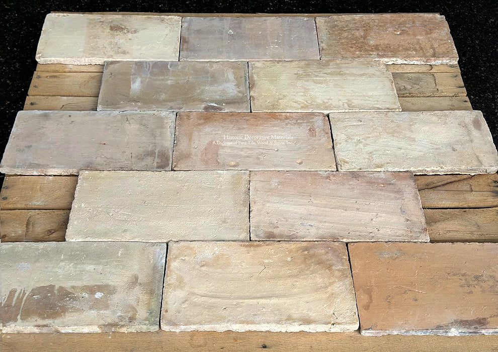 Parefeuille from Provence French Reclaimed Terra Cotta Tiles have a lovely pastel color range.