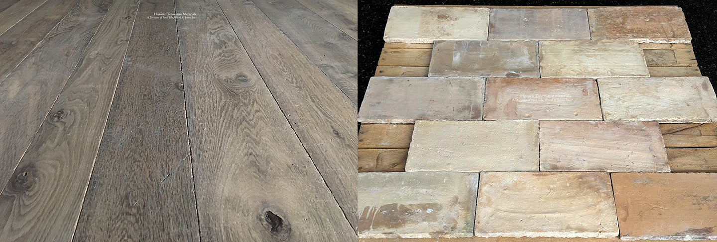Parefeuille from Provence French Reclaimed Terra Cotta Tiles + antique French oak floors elevate historic French farmhouses.