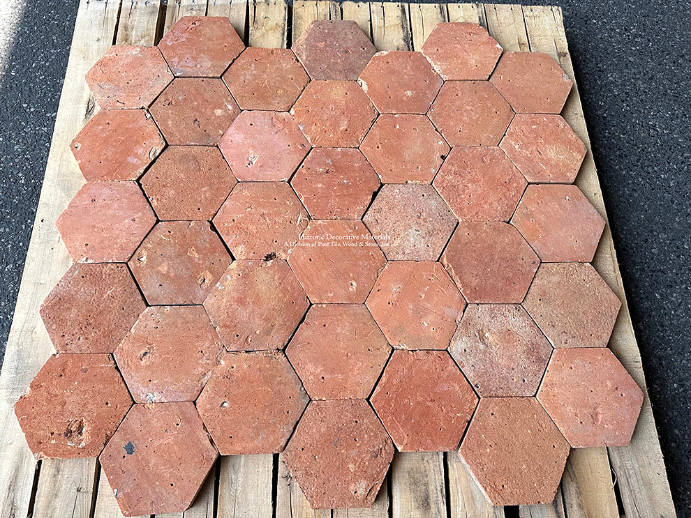Provençal Village of Apt French Reclaimed Terra Cotta Tile Hexagon