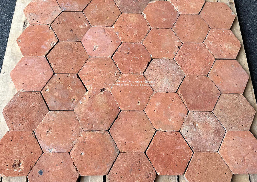 Beautiful red colors are classics with French reclaimed terra cotta tiles.
