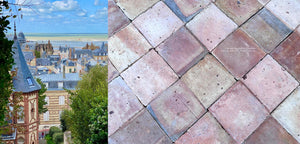 Historic Normandy France reclaimed terra cotta flooring handmade antique tile