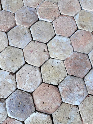 Reclaimed French terra cotta tiles for Provençal kitchen and French farmhouse interior design