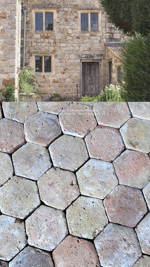 Reclaimed French terra cotta tiles for old world European kitchen and farmhouse interiors