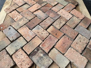 Antique French terra cotta brick flooring reclaimed from Burgundy France