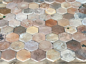 Walking barefoot on a gorgeous French reclaimed terra cotta tile floor for your morning coffee adds your own patina to its rich history.