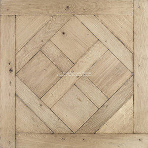 Beautifully hand crafted aged French oak flooring in parquet de Versailles panels will always remain a classic.