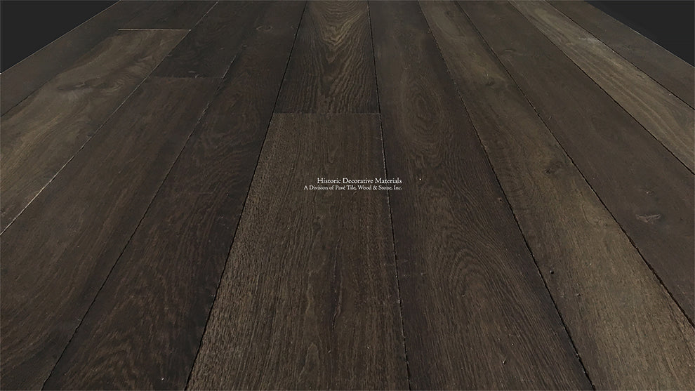 Mixed wide plank sizes and hand finished, this is an antiqued French oak floor available in solid or engineered.