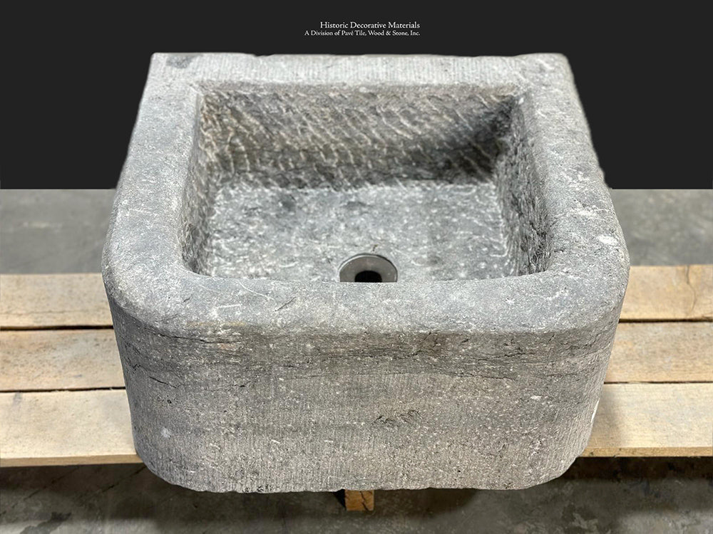 A Study in Contrasts II Antique Belgian Bluestone Vessel Sink 