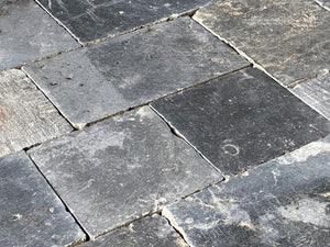 Antique Belgian bluestone quarried for European estate flooring