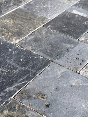 Antique Belgian bluestone used for historic European flooring