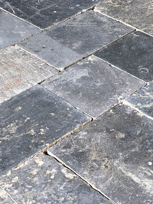 Antique Belgian bluestone cut for classical architectural floors