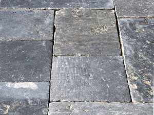 Antique Belgian bluestone used for traditional manor house paving