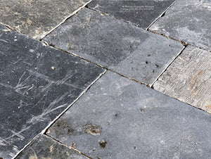 Antique Belgian bluestone from Bruges has historic patina that is magnificent.
