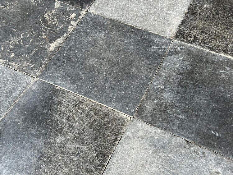 Antique Belgian bluestone salvaged from an 18th century carriage house is timeless.