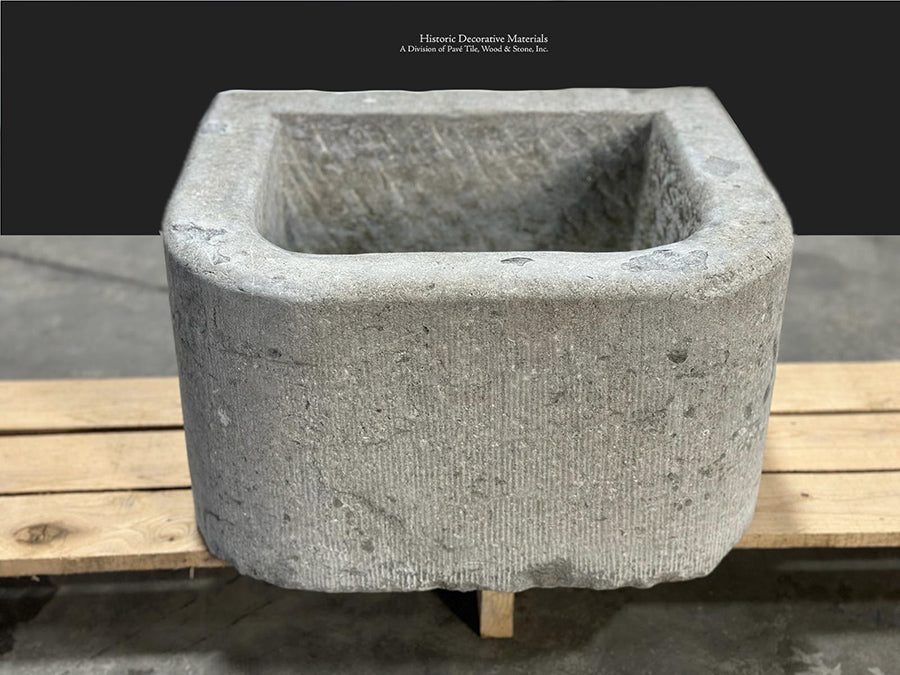 A Study in Contrasts Antique Belgian Bluestone Vessel Sink 