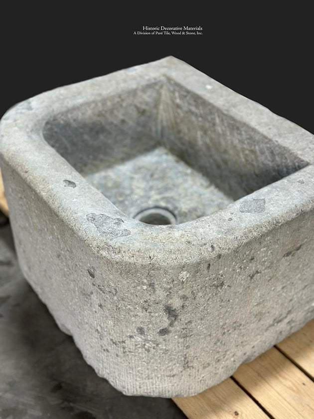 A Study in Contrasts Antique Belgian Bluestone Vessel Sink 