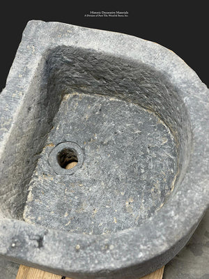 A Study in Contrasts III Antique Belgian Bluestone Vessel Sink