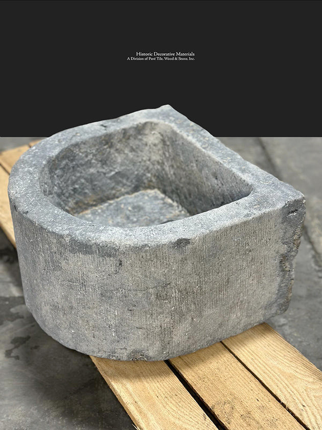 A Study in Contrasts III Antique Belgian Bluestone Vessel Sink