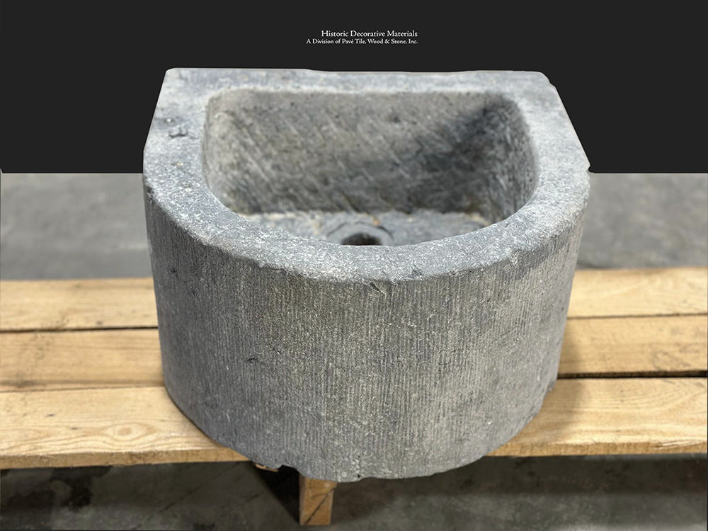 A Study in Contrasts III Antique Belgian Bluestone Vessel  Sink