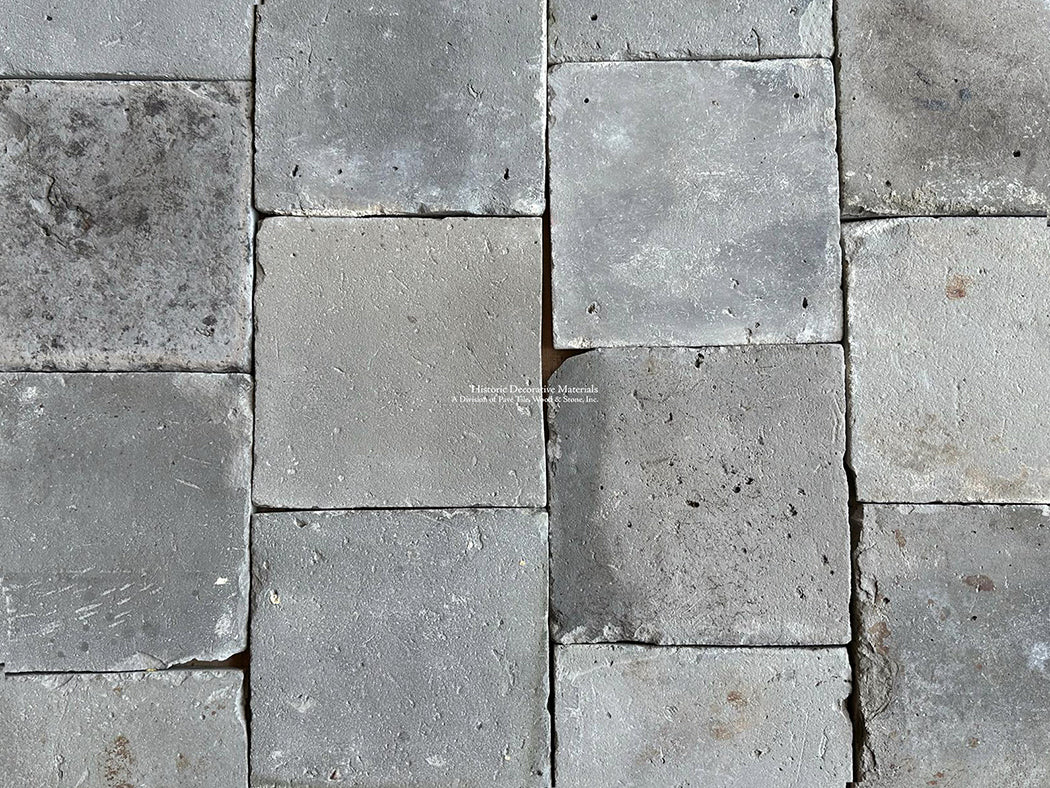 Antique Dutch Grey Terra Cotta Tiles can be installed in a running bond pattern.