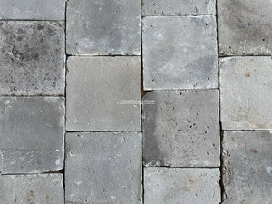 Antique Dutch Grey Terra Cotta Tiles can be installed in a running bond pattern.